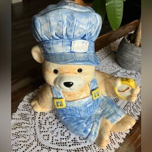Treasure Craft Train Conductor Bear Cookie Jar Cookie Express